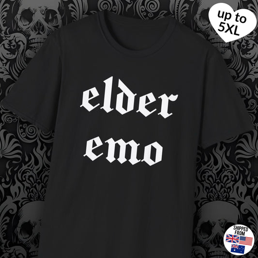 Elder Emo Softstyle T-Shirt, gothic, Halloween, up to 5XL