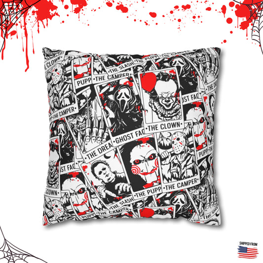 Horror Movies Tarot Square Pillowcase, Halloween