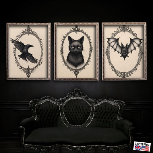 Gothic Fine Art Prints, Dark Academia, Goth Wall Decor, Gothic Gallery Wall, Victorian Decor, Halloween Decor