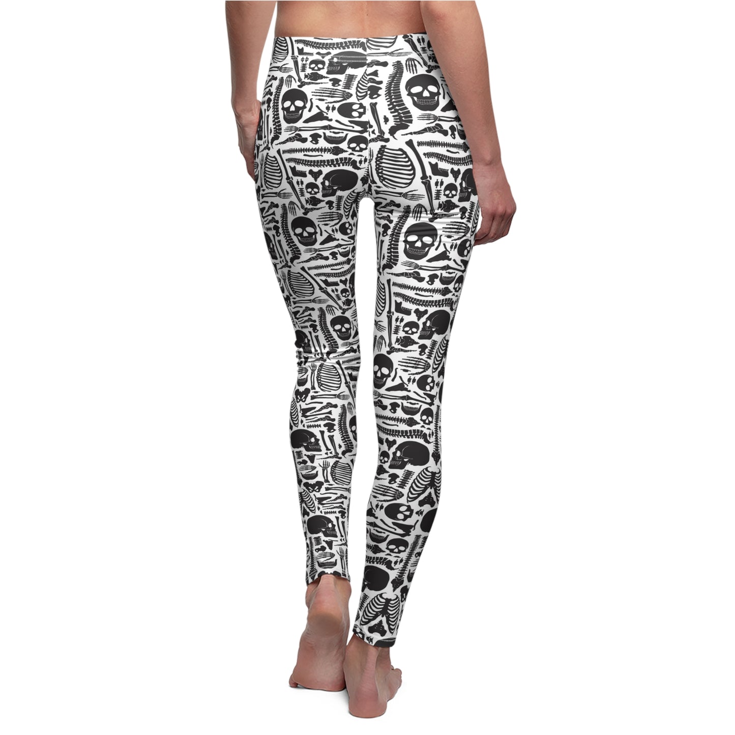 Spooky Skeletons Casual Print Leggings, Halloween