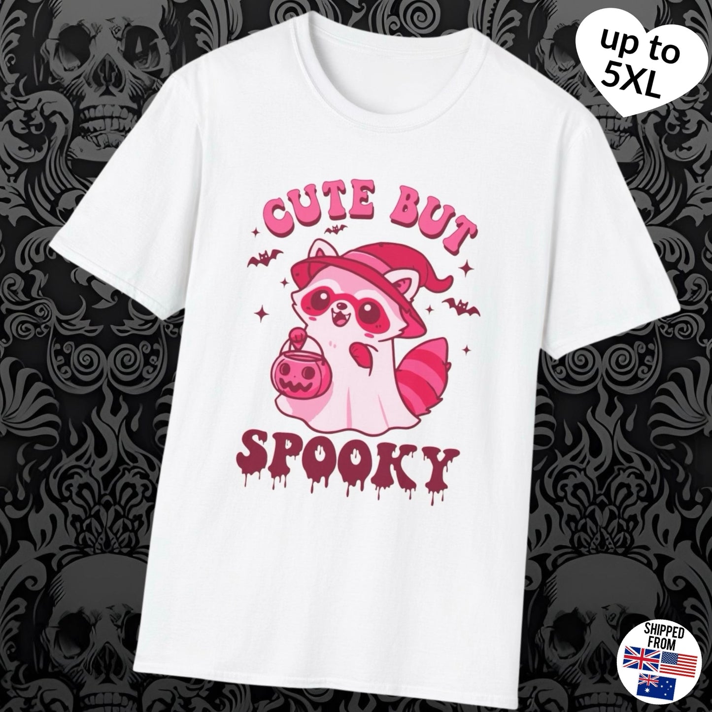Cute but Spooky, T-Shirt, up to 5XL, cute Racoon, Halloween