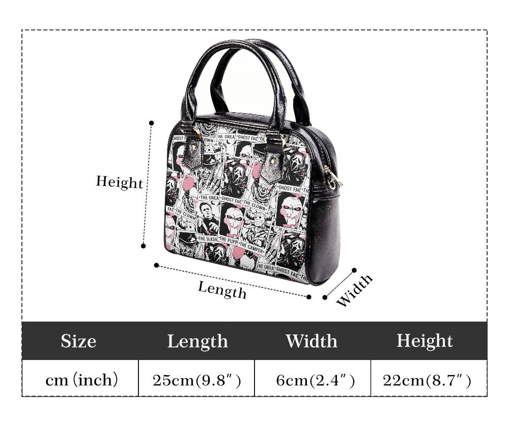 Horror Movies Vegan Leather Handbag, PINK tarot cards