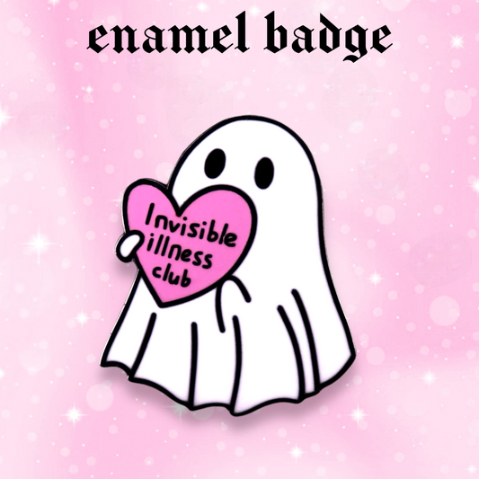 Invisible illness badge, kawaii goth