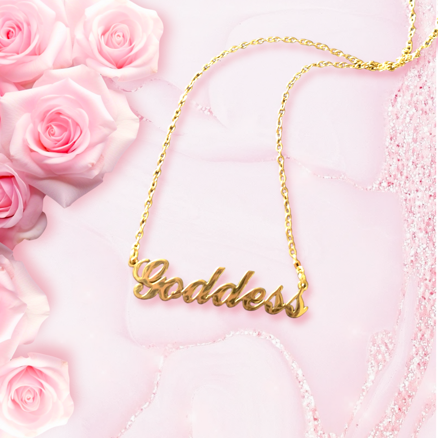 Goddess necklace, 18k gold plated