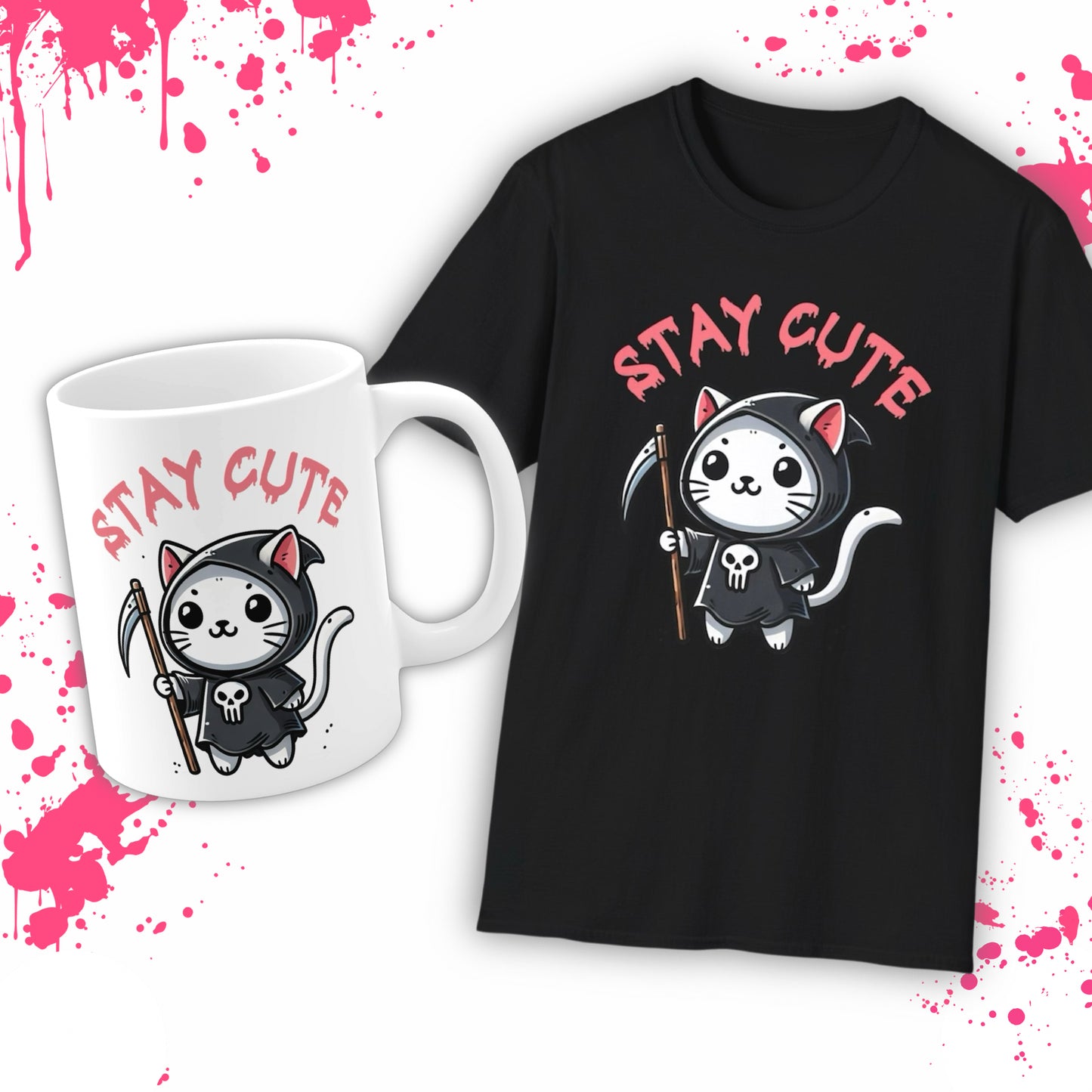 Cute Grim Reaper Mug, spooky, Halloween