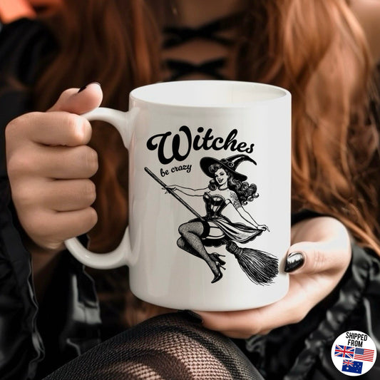 Witches be crazy Mug, Halloween, spooky ceramic mug