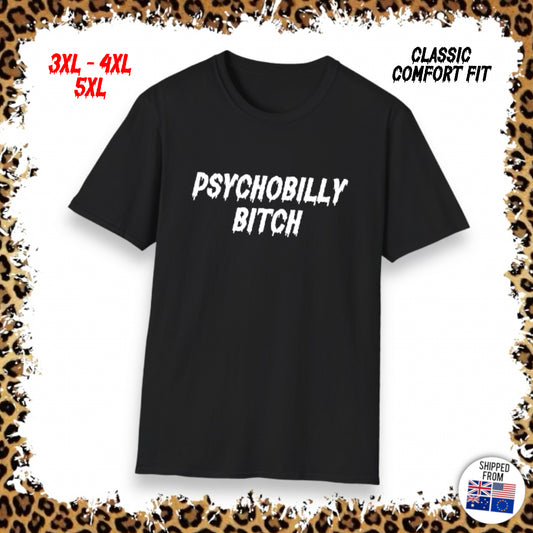 Psychobilly B*tch Softstyle T-Shirt, up to 5XL
