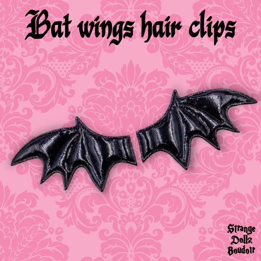 Bat wings hair clips