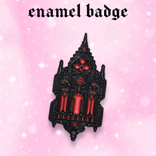 The Unholy Cathedral enamel pin badge, Gothic, Strange Dollz Boudoir