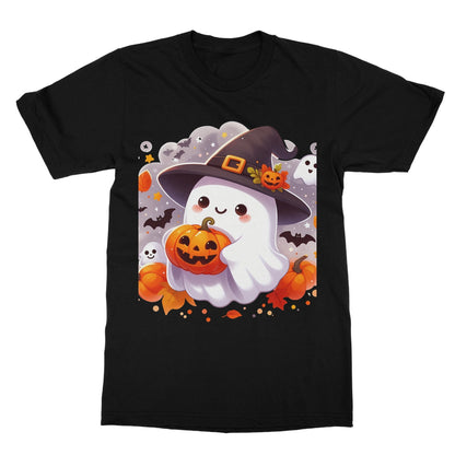 Cute ghost, pumpkin, Halloween, Softstyle T-Shirt