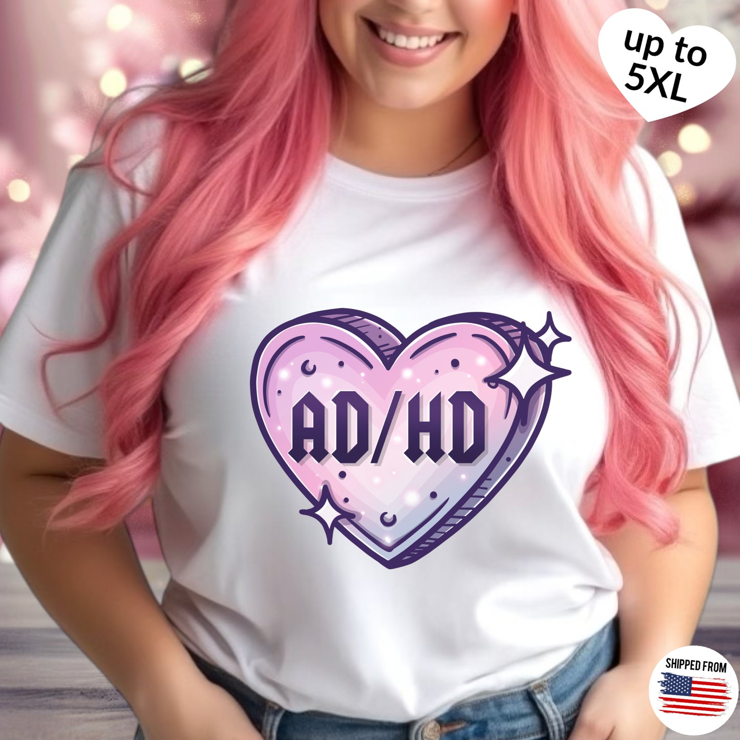 ADHD T-Shirt, up to 5XL, mental health