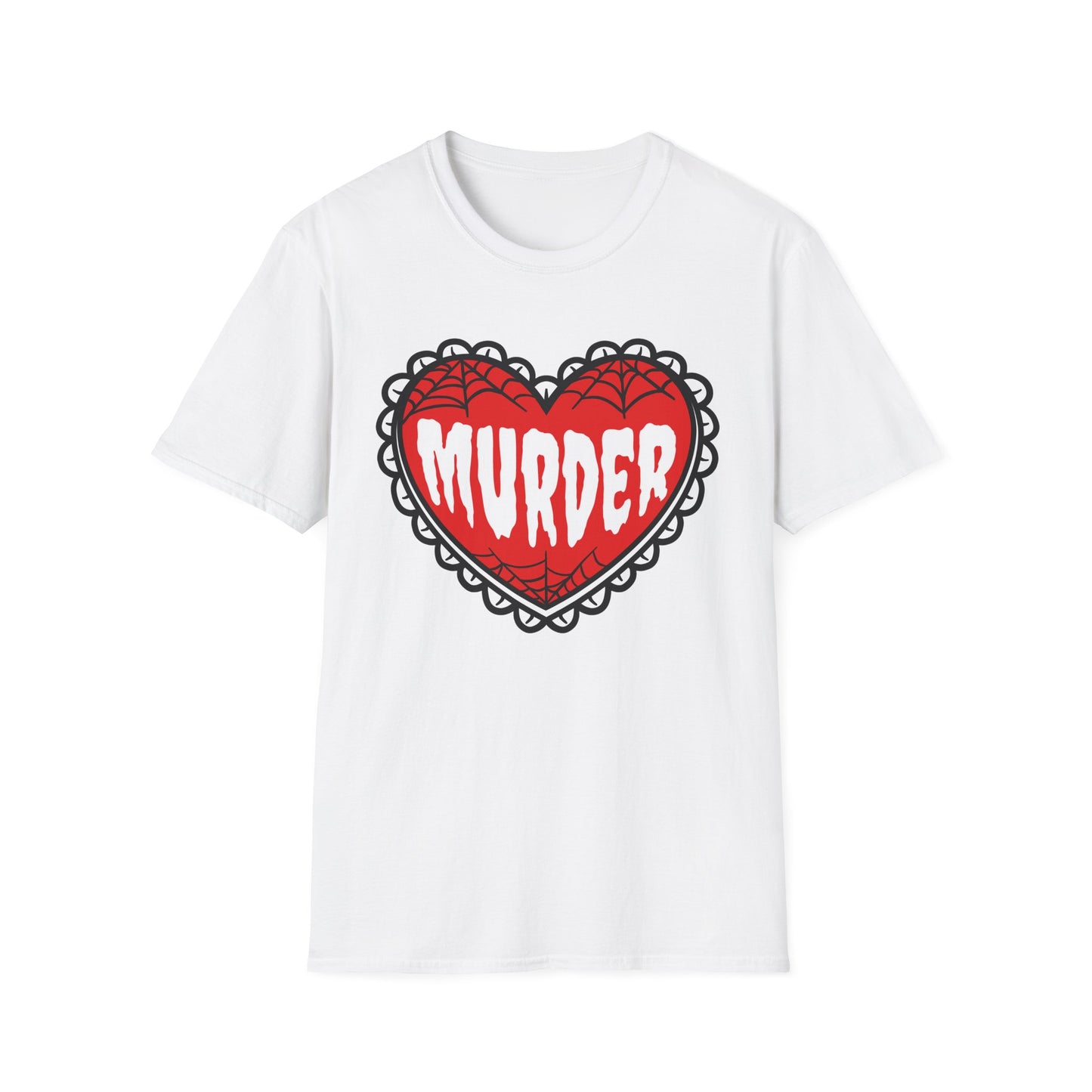 Murder, cute heart design, Softstyle T-Shirt