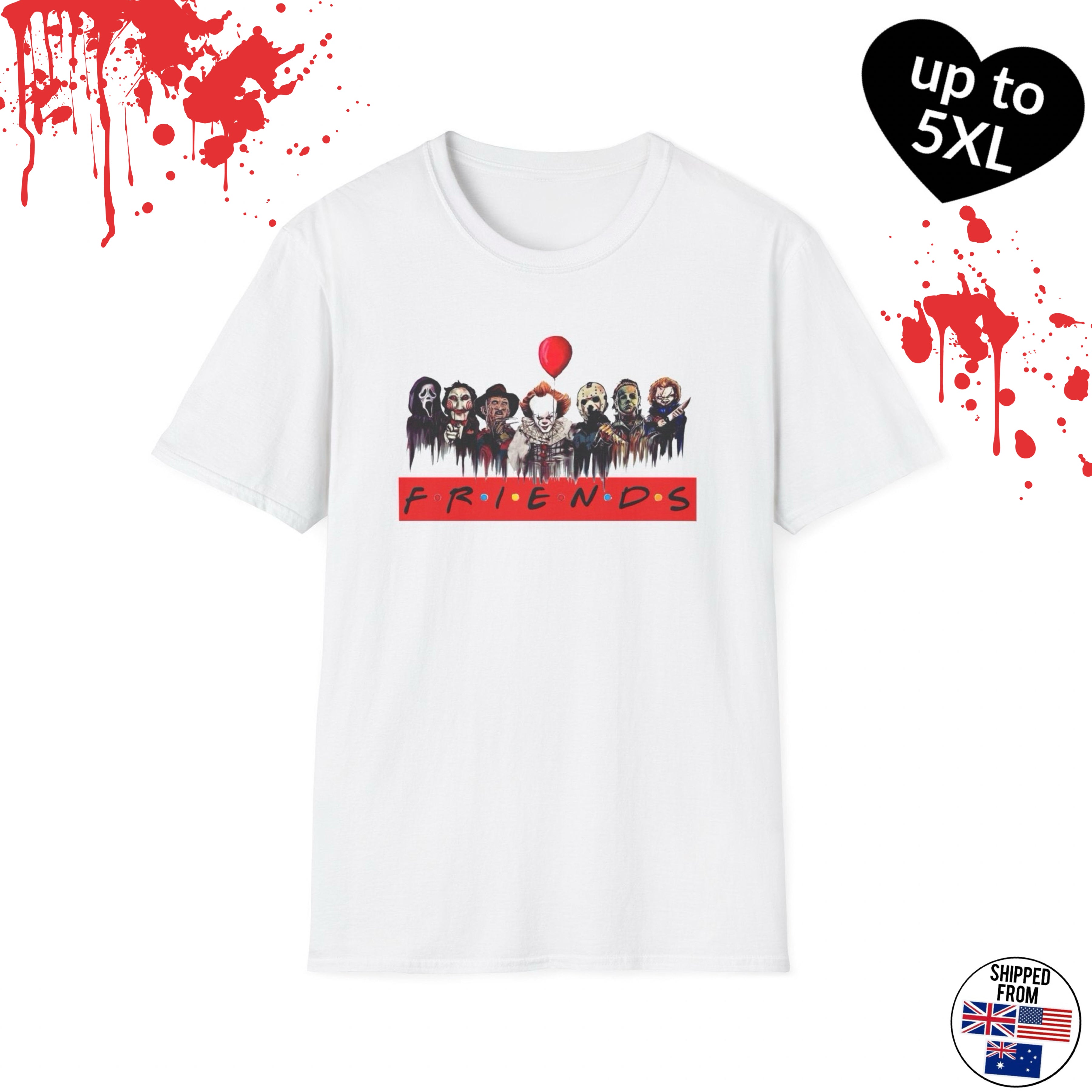 Horror movies friends tshirt 