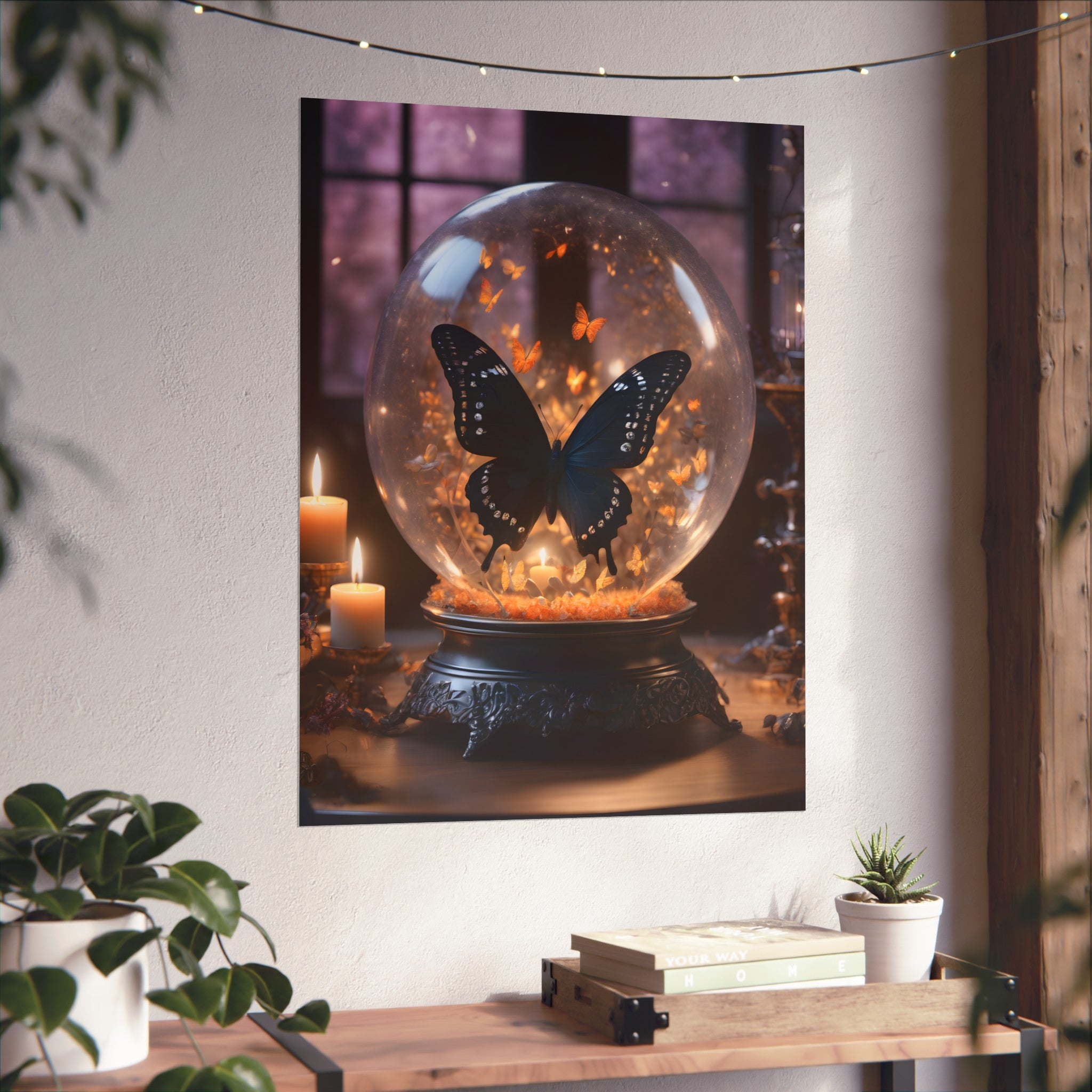 Black Butterfly Fine Art Print, Dark Academia, Goth Wall Decor, Gothic Gallery Wall, Halloween Decor