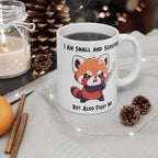 Cute Red Panda Mug, Sensitive but Fight Me, red panda with knife