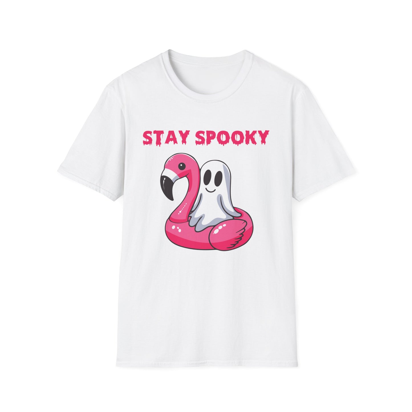 Stay spooky, cute flamingo, Softstyle T-Shirt, Halloween