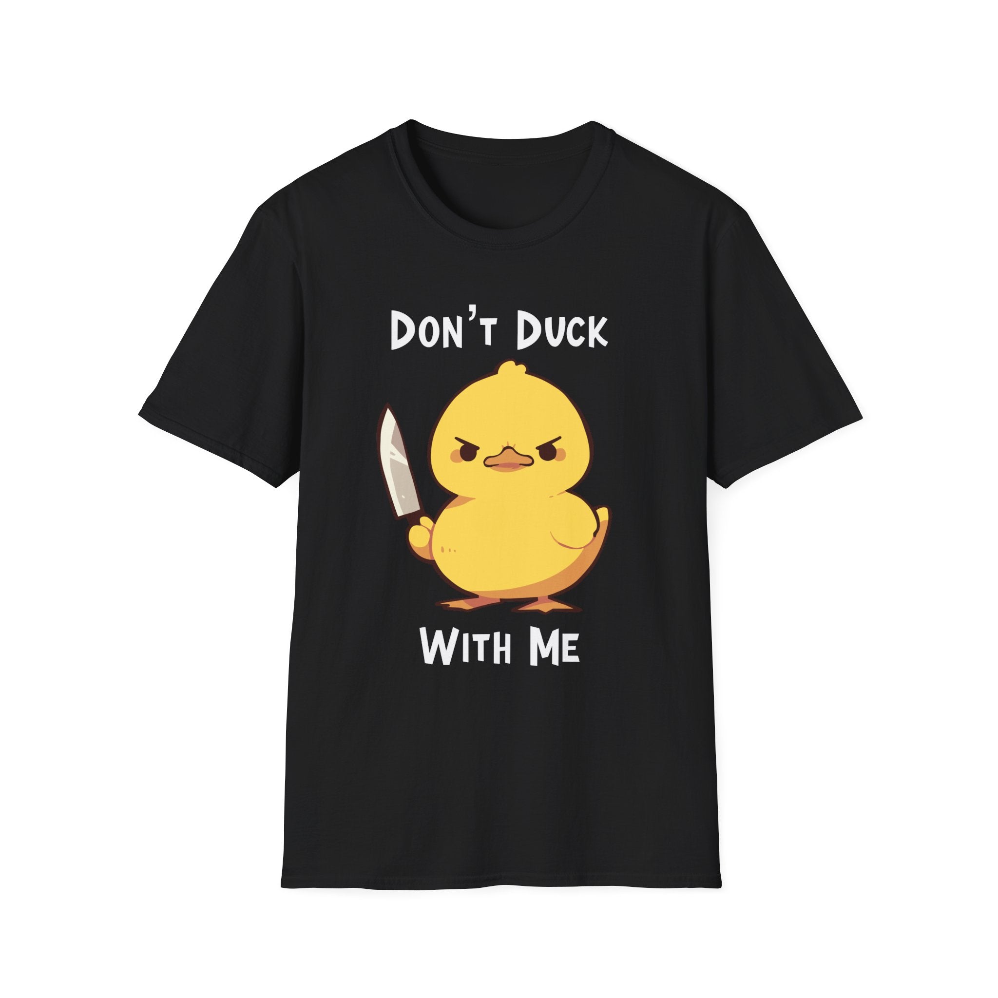 Don’t Duck with Me T-shirt, up to 5XL, cute duck with knife