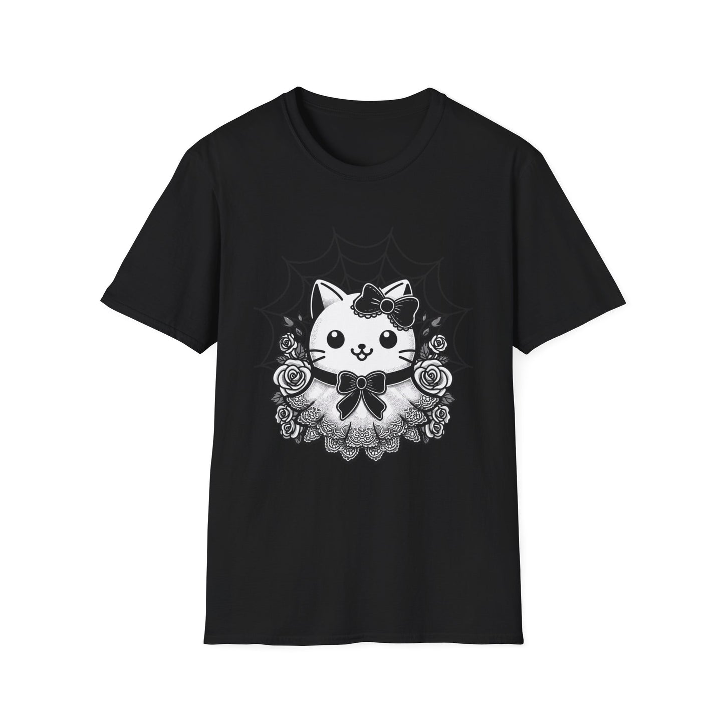 Spooky kawaii kitty T-shirt, up to 5XL, cute coquette