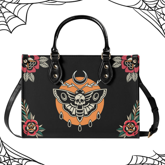 Death Moth Tattoo Vegan Leather Handbag