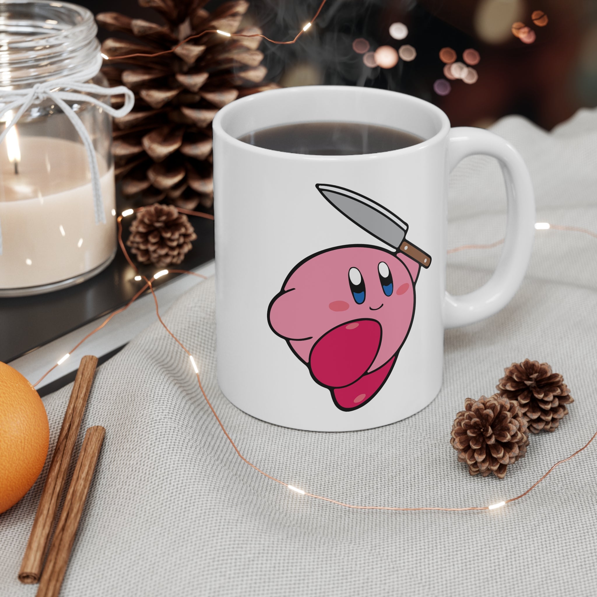 Kirby with knife Mug