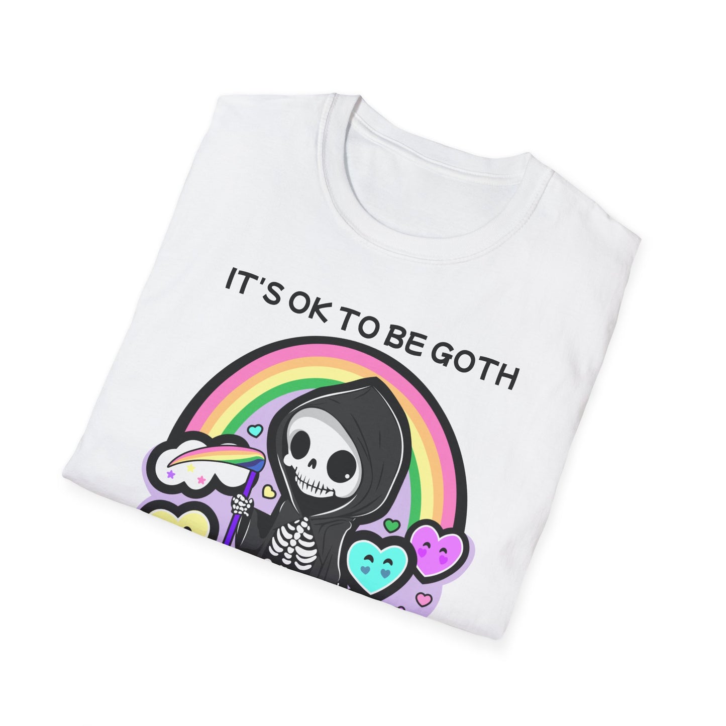 It’s ok to be goth and also love rainbows, T-shirt, up to 5XL, kawaii, pastel goth, pride