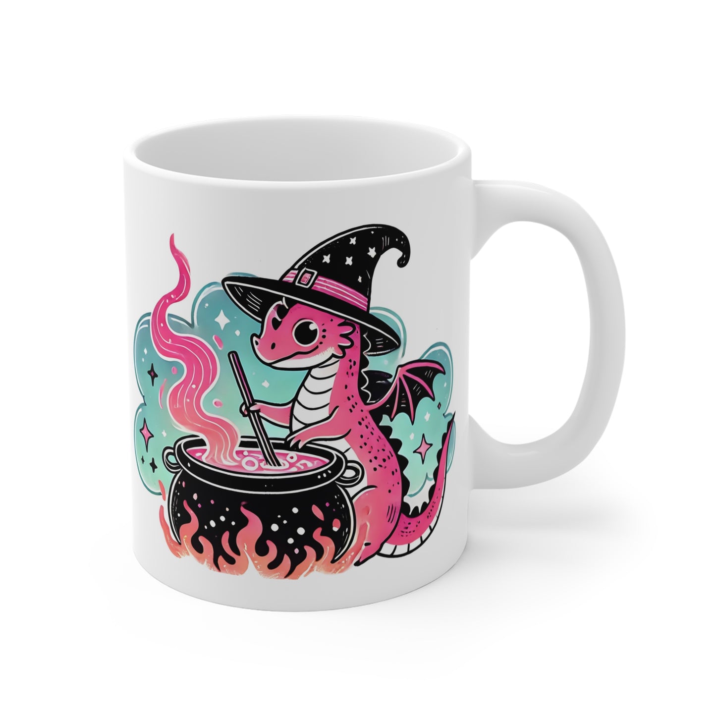 Witchy Dragon Mug, Halloween, Kawaii, Spooky Cute