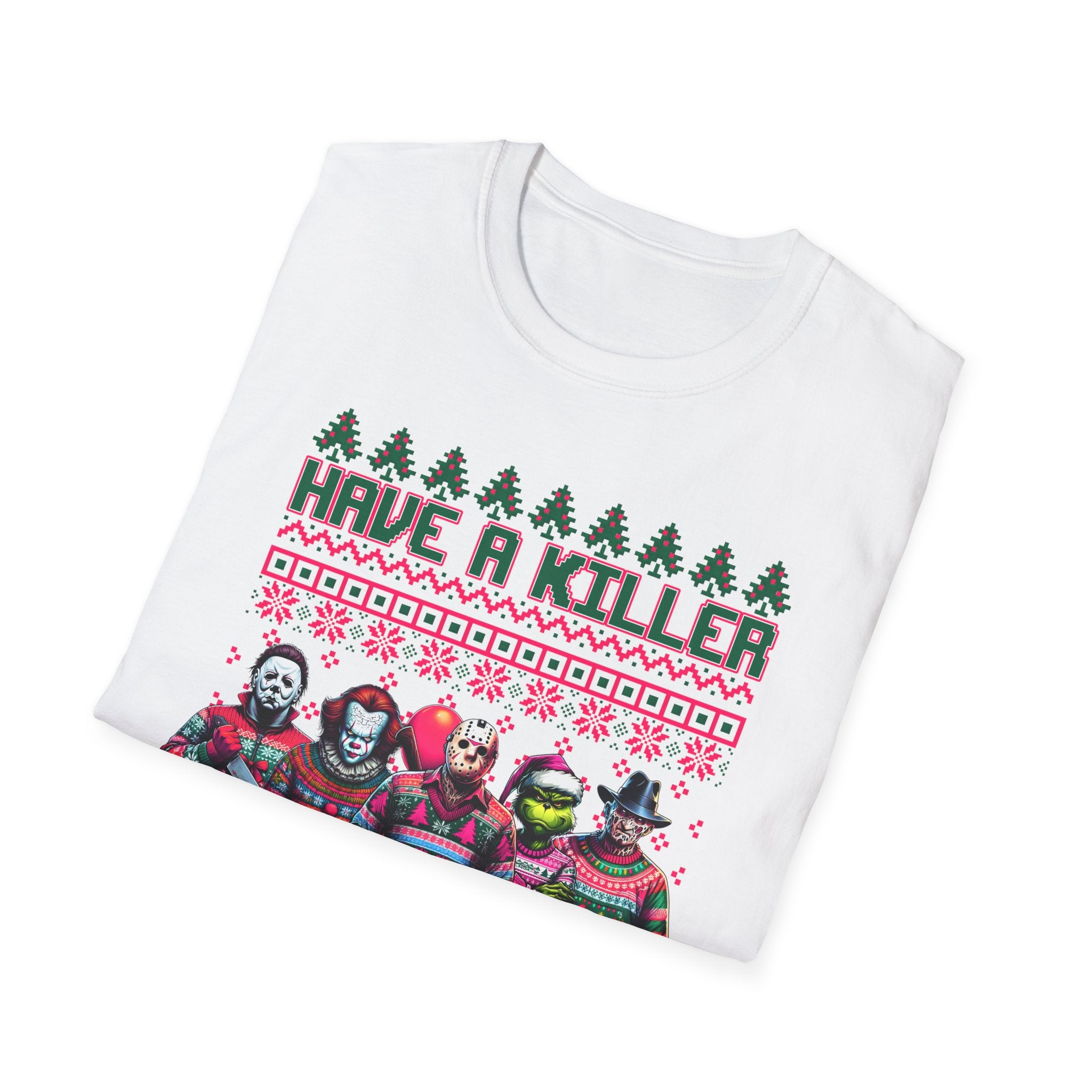 Killer Christmas, Softstyle T-Shirt, up to 5XL, Horror Movie, neon pink