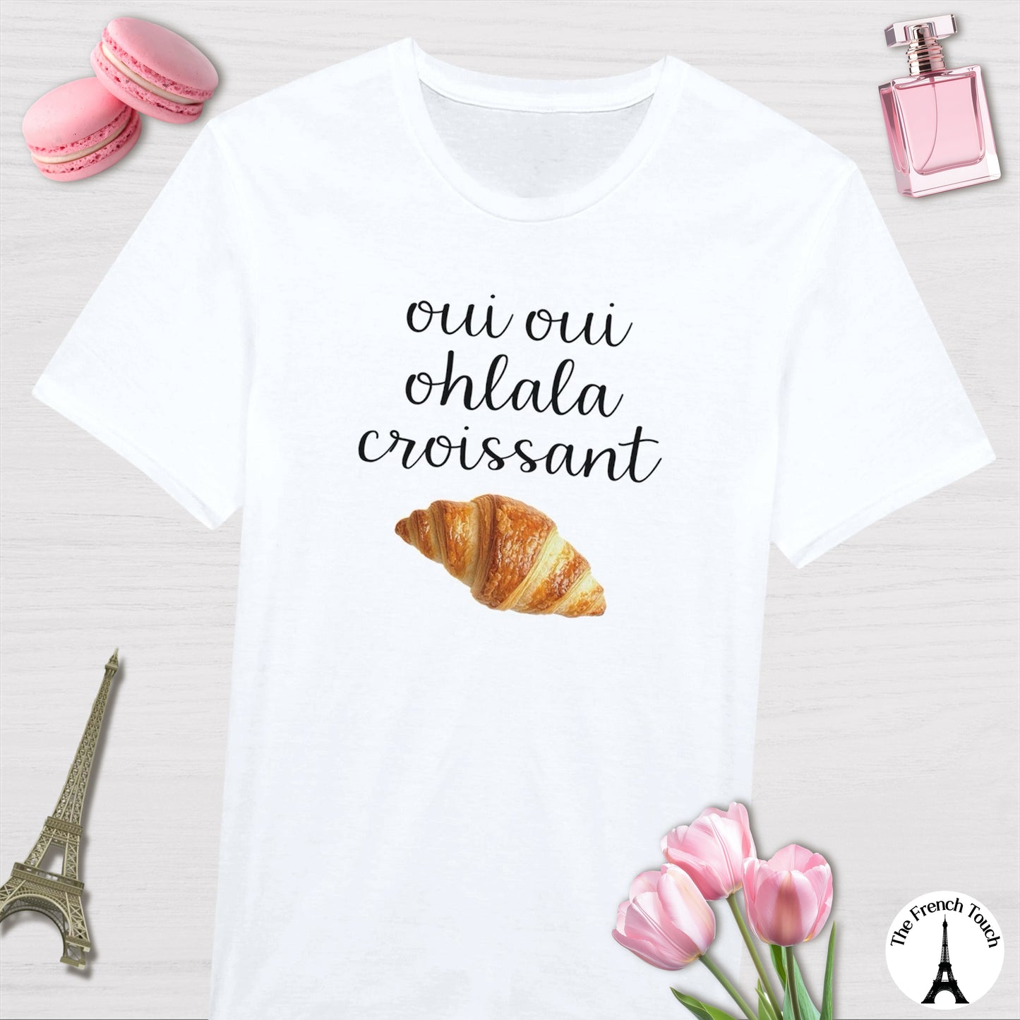 Oui oui ohlala croissant T-shirt, French humour