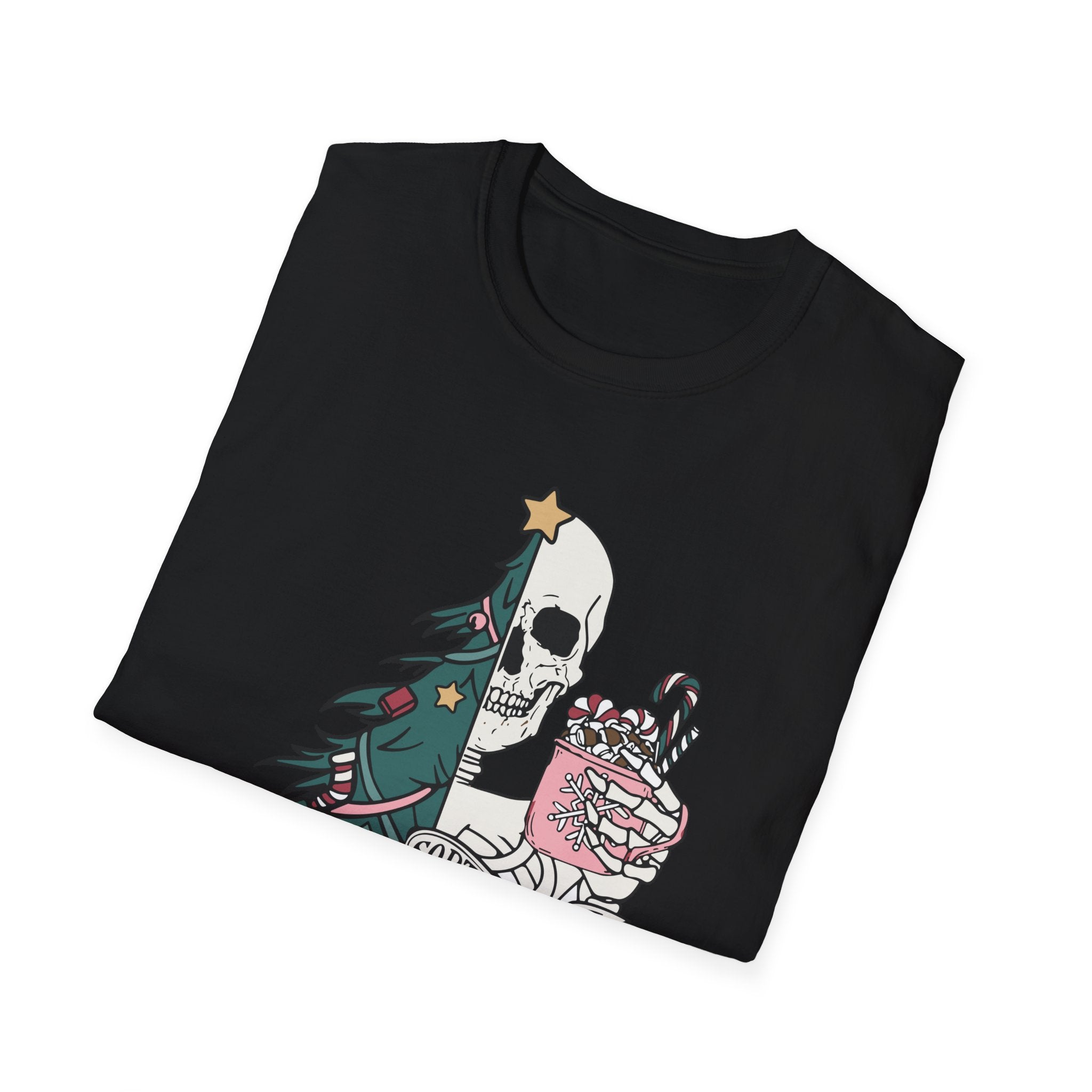 Sorta Merry Sorta Scary, Christmas T-shirt, up to 5XL, spooky skeleton