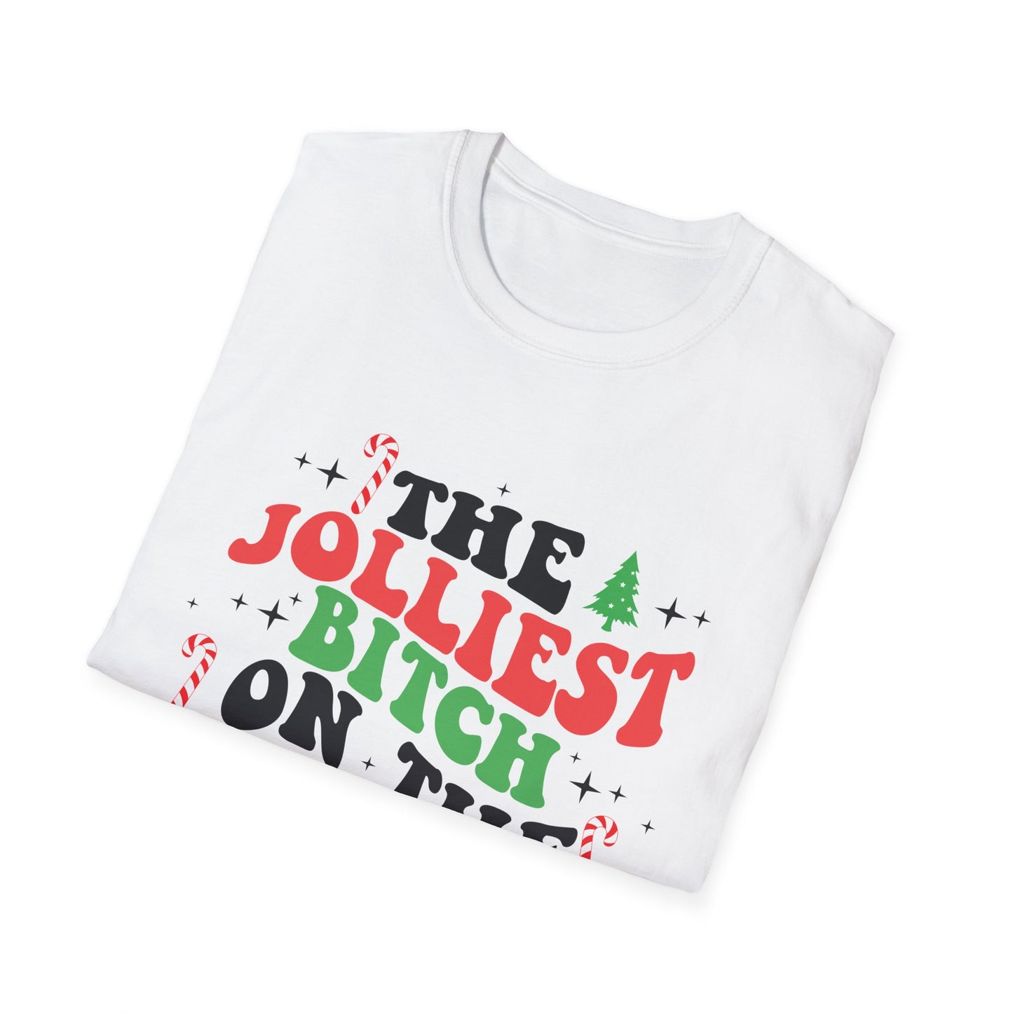 The Jolliest B*tch on the Naughty List, Christmas T-shirt, up to 5XL