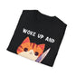 Woke up and chose violence T-shirt, up to 5XL, cute cat with knife