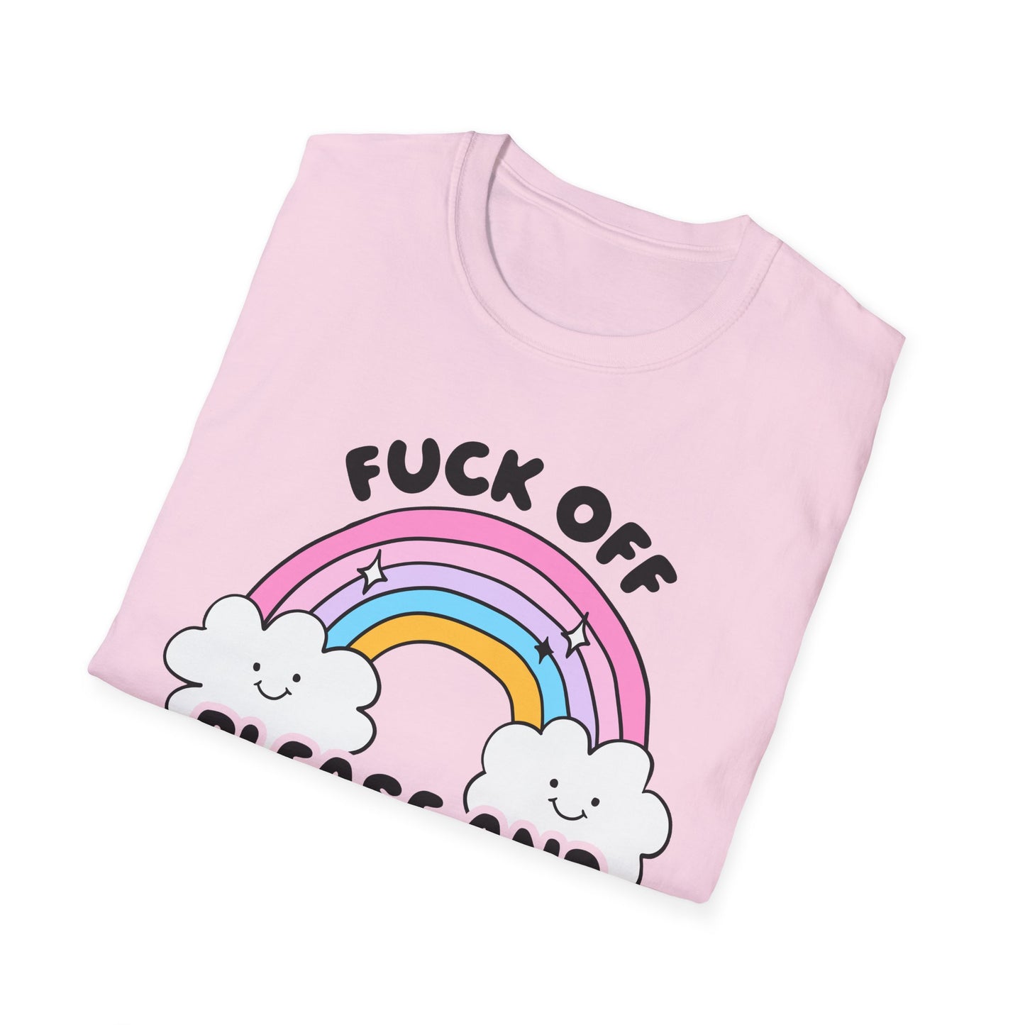 F*ck off please and thank you, Softstyle T-Shirt, rainbow, pastel, up to 5XL