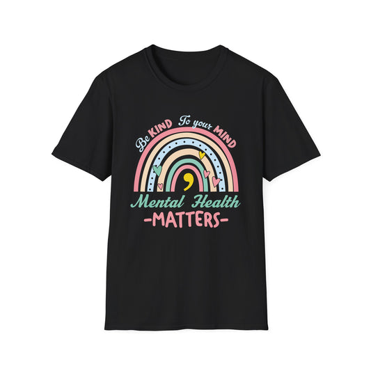 Mental Health Matters, Softstyle T-Shirt, rainbow, pastel