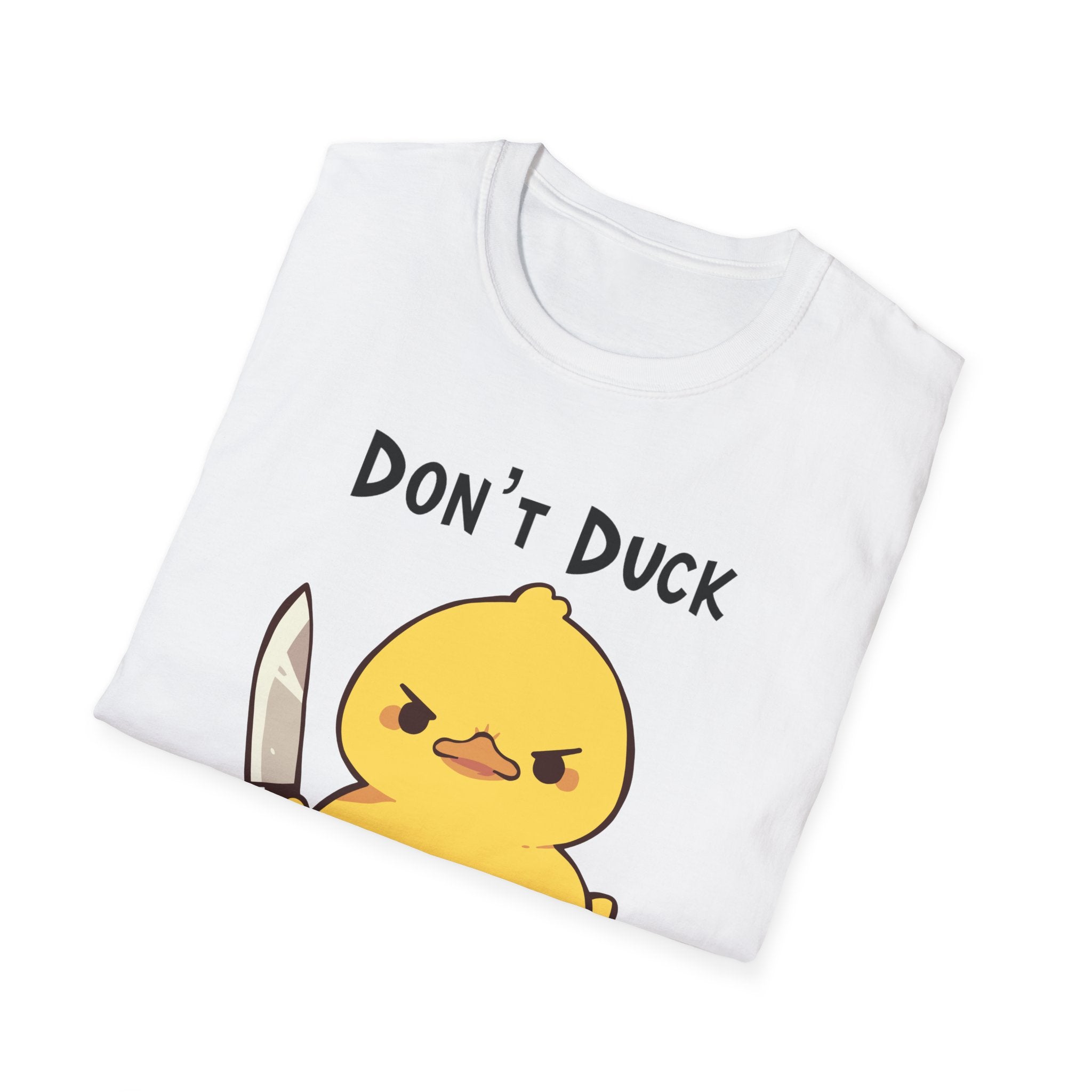 Don’t Duck with Me T-shirt, up to 5XL, cute duck with knife