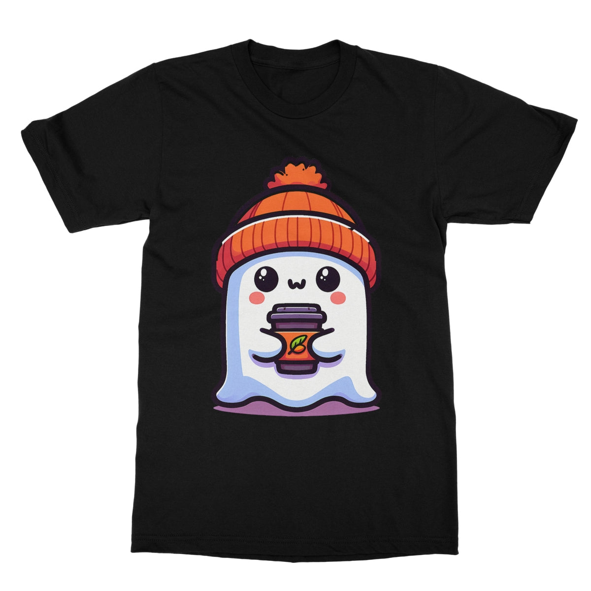 Cute ghost, caffeinated, Halloween, Softstyle T-Shirt