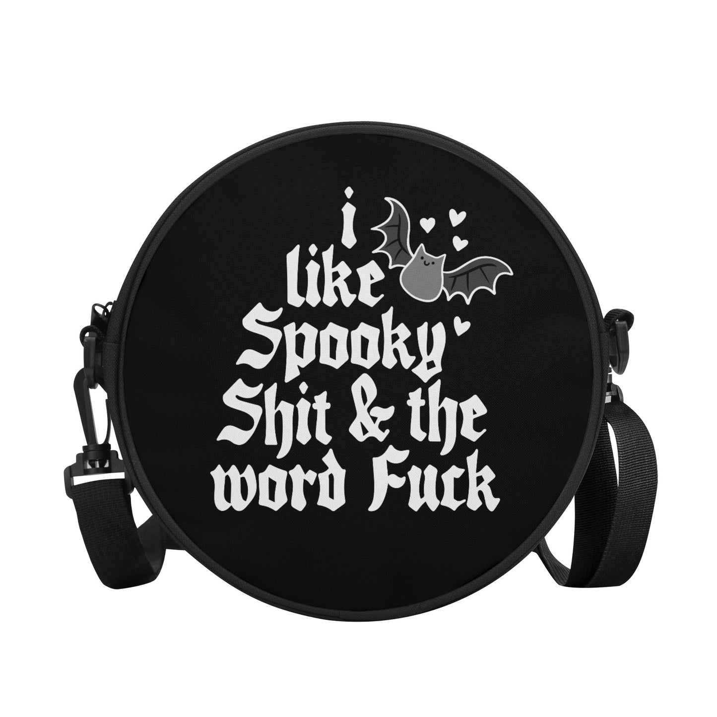 Spooky Sh*t Round Handbag, Halloween, Goth