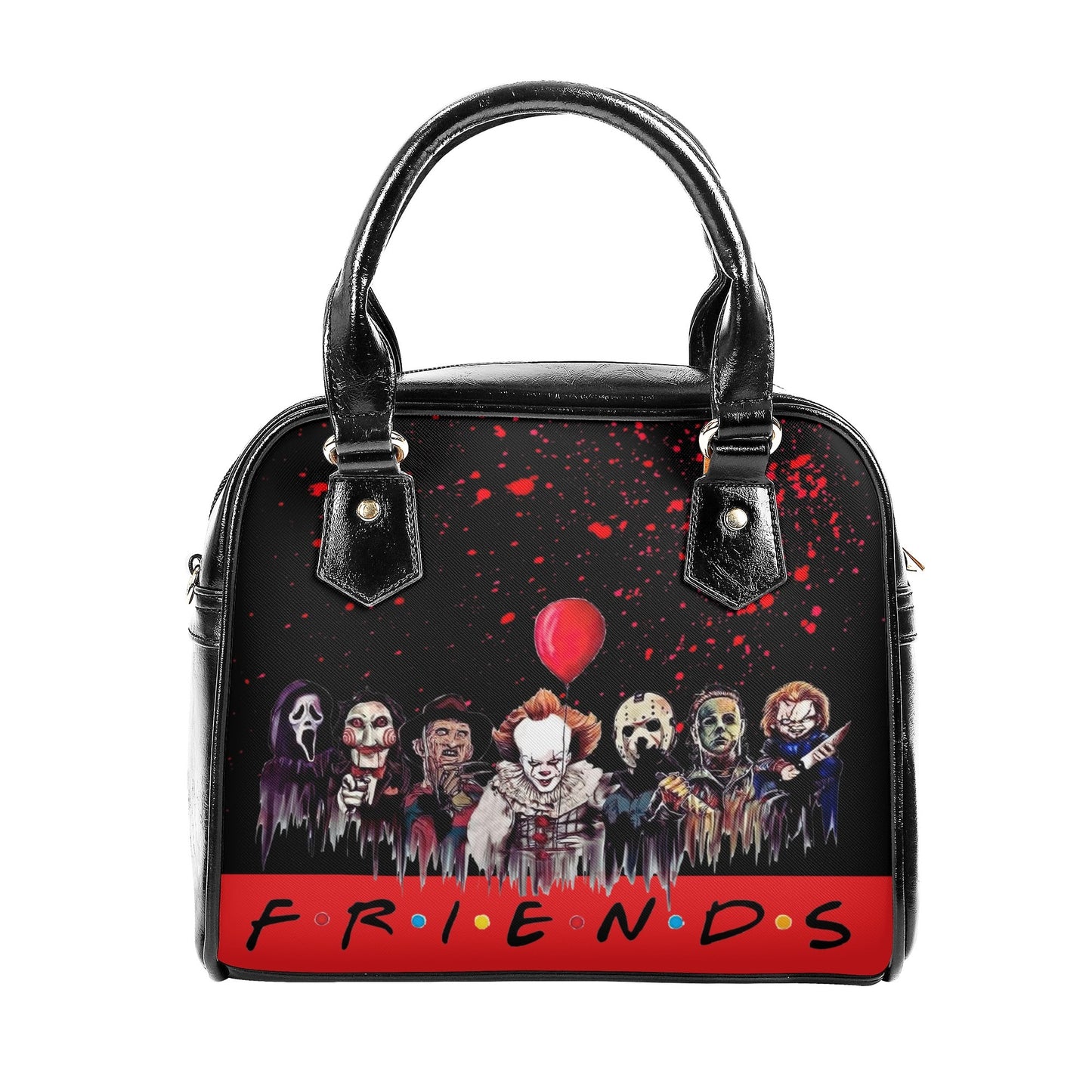 Killer Friends, Vegan Leather Gothic Handbag, Halloween, Horror Movies, Ghostface, Pennywise