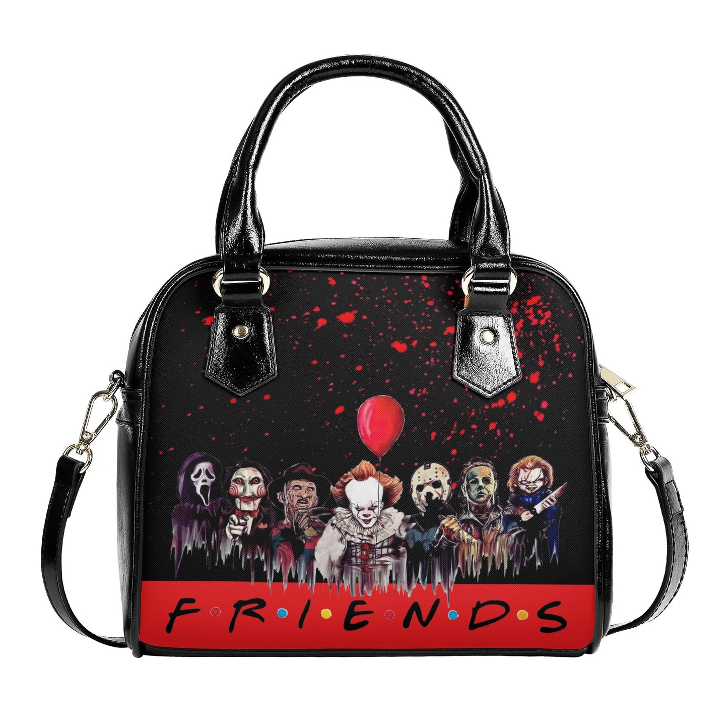 Killer Friends, Vegan Leather Gothic Handbag, Halloween, Horror Movies, Ghostface, Pennywise