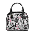 Horror Movies Vegan Leather Handbag, PINK tarot cards