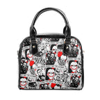 Horror Movies Vegan Leather Handbag, RED tarot cards