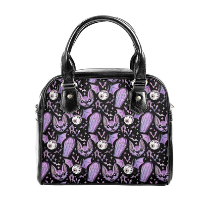 Spooky Bats Vegan Leather Handbag, Halloween, Goth