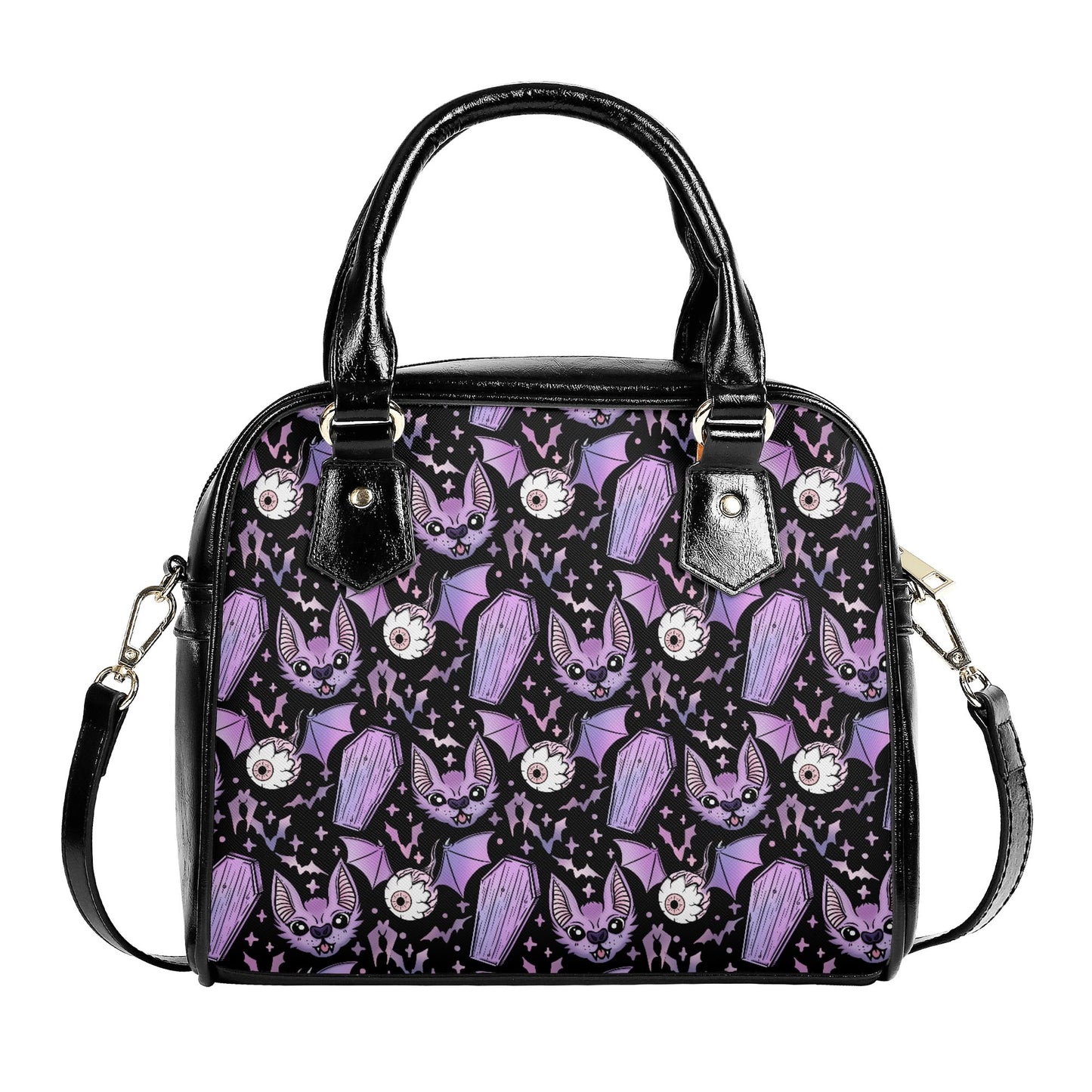 Spooky Bats Vegan Leather Handbag, Halloween, Goth