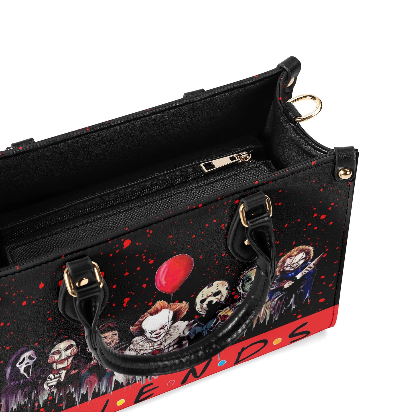 Killer Friends, Vegan Leather Gothic Handbag, Halloween, Horror Movies, Ghostface, Pennywise