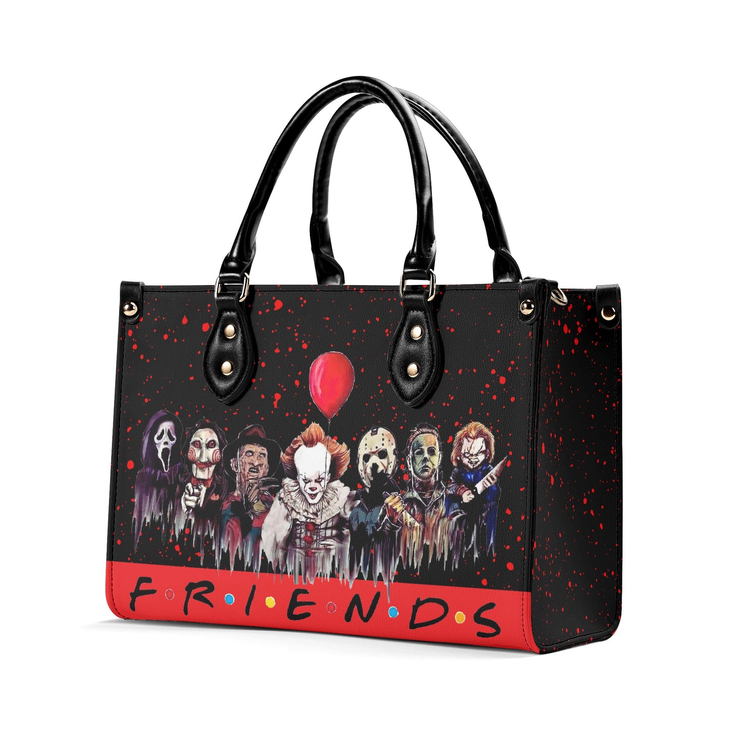 Killer Friends, Vegan Leather Gothic Handbag, Halloween, Horror Movies, Ghostface, Pennywise