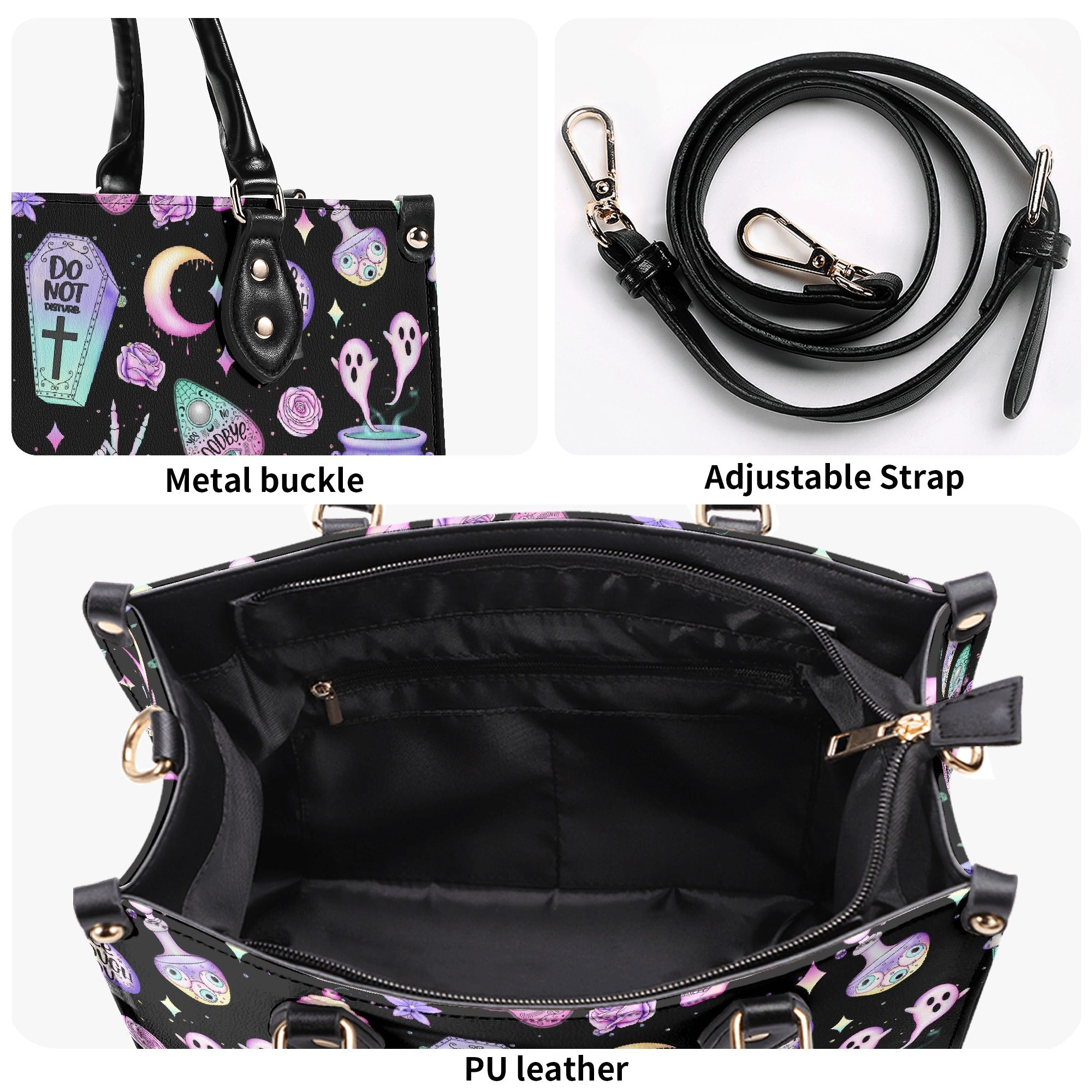 Midnight Coven Handbag, Pastel Goth Vegan Leather Handbag