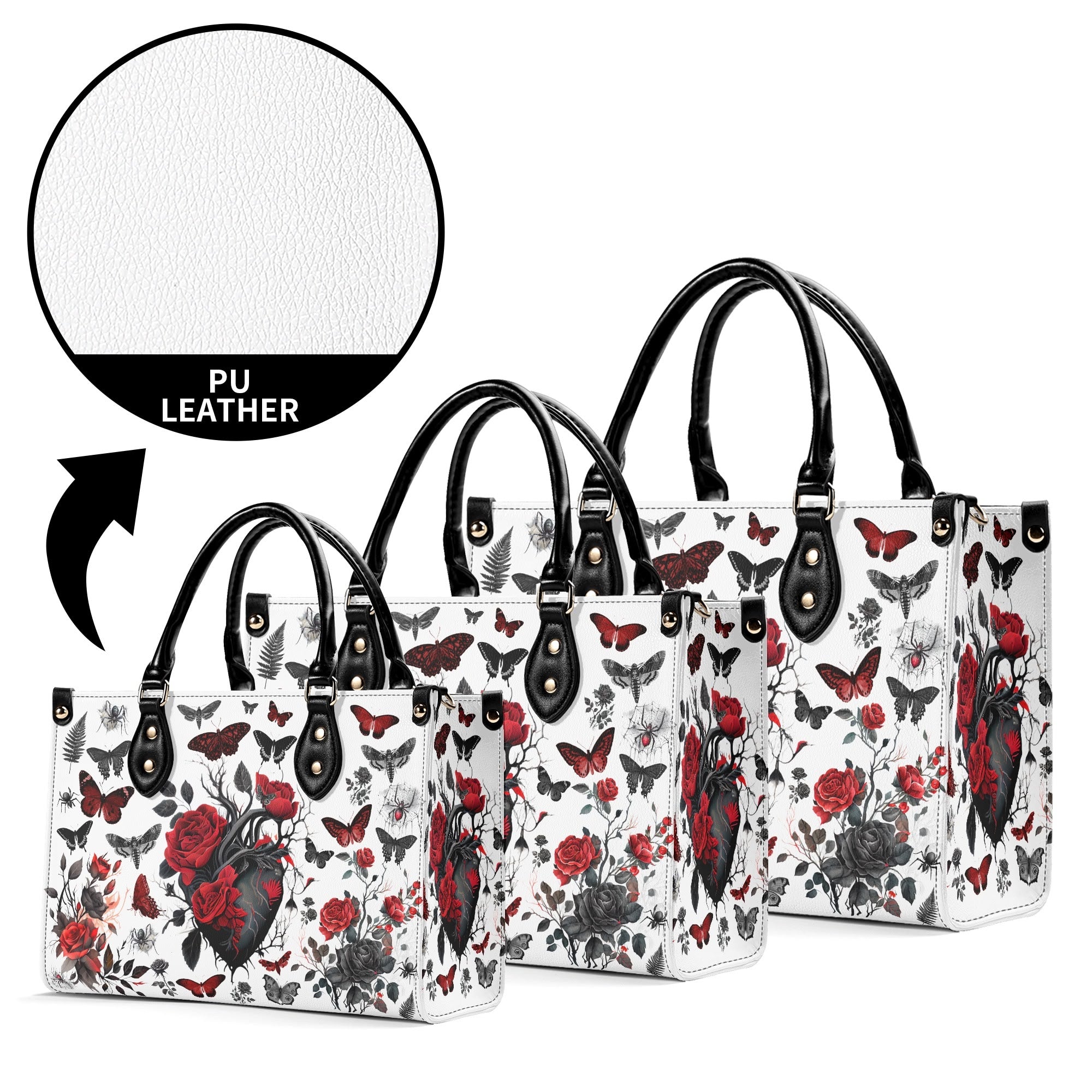 Gothic Botanical vegan leather handbag