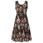 Tiki Horror Movies Womens Swing Dress, Tropical Sundress