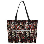 Tiki Horror Movies Vegan Leather Tote Bag