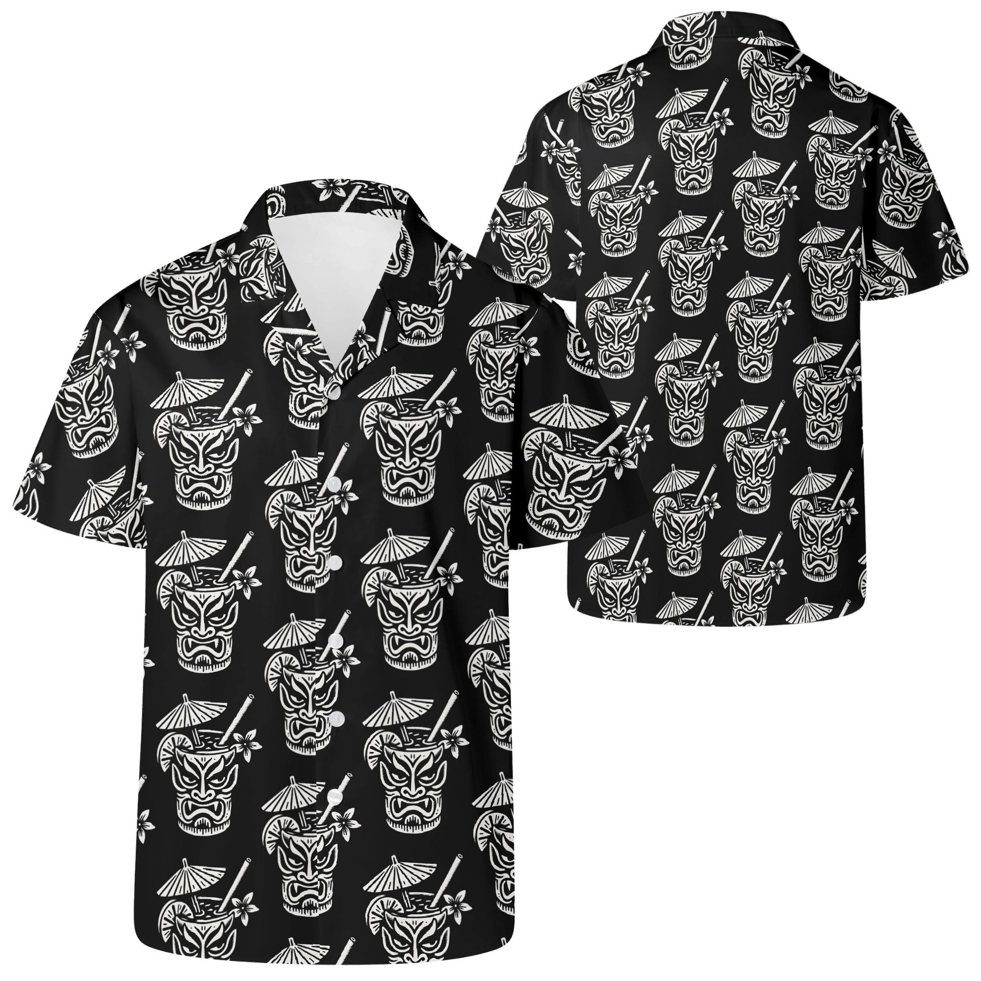 Demon Tiki Cocktail Hawaiian Shirt, Spooky Summer Shirt