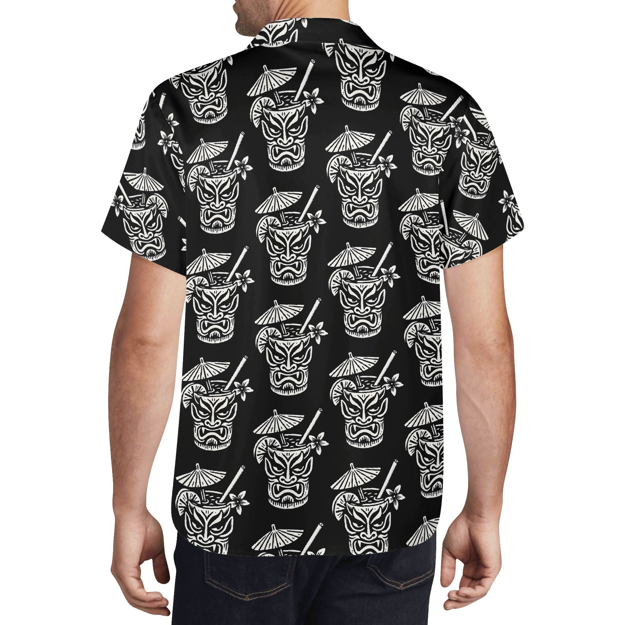 Demon Tiki Cocktail Hawaiian Shirt, Spooky Summer Shirt